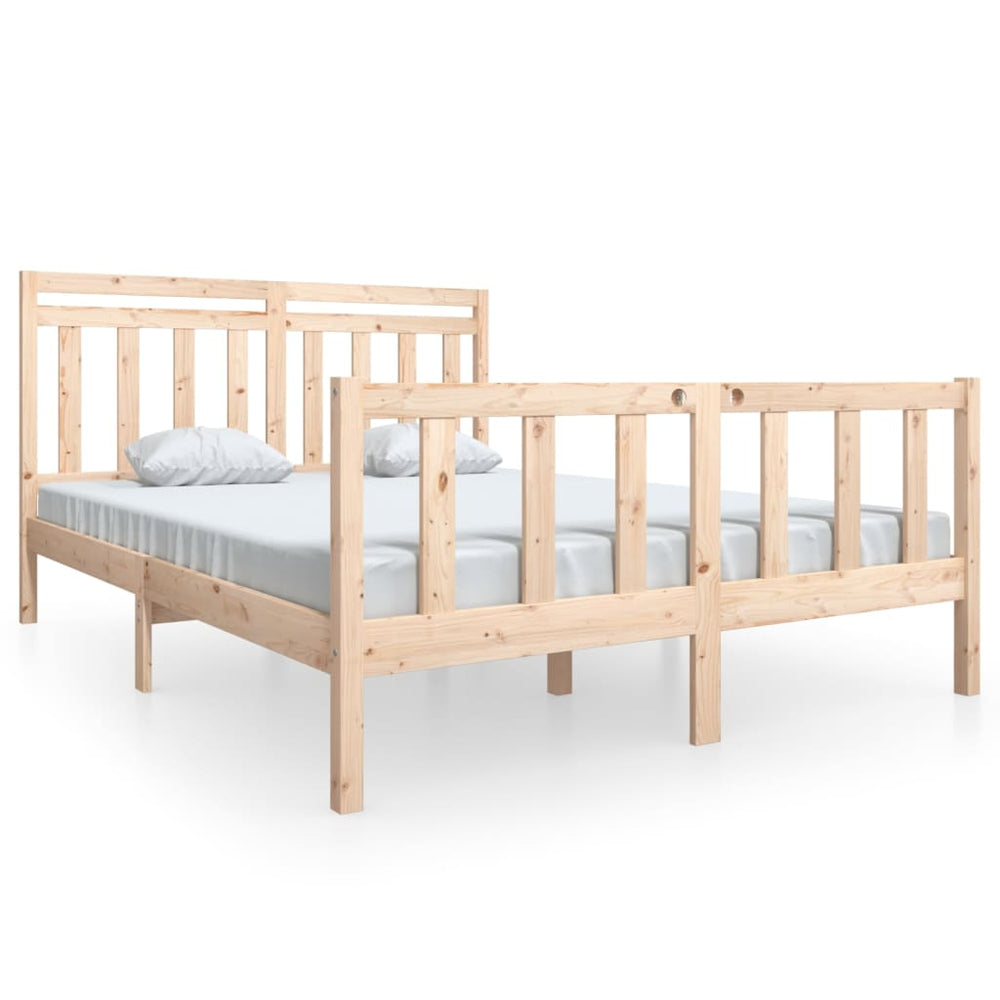 vidaXL Lit en bois massif 160x200 cm