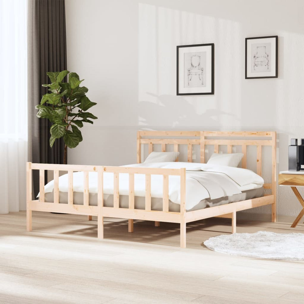 vidaXL Lit en bois massif 160x200 cm