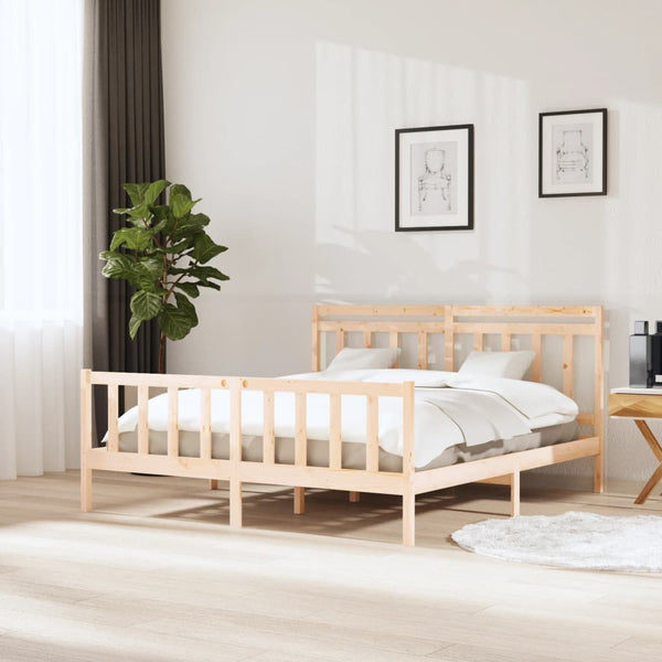 vidaXL Lit en bois massif 180 x 200 cm