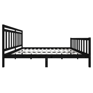 vidaXL Lit en bois massif noir 180x200 cm
