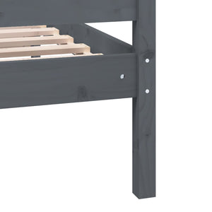 vidaXL Lit en bois massif gris 200x200 cm