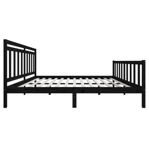 vidaXL Lit en bois massif noir 200x200 cm
