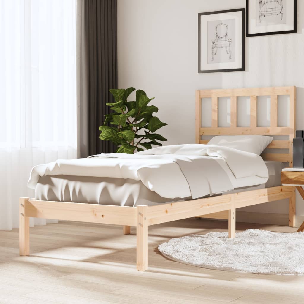 vidaXL Lit en bois massif 75x190 cm pin