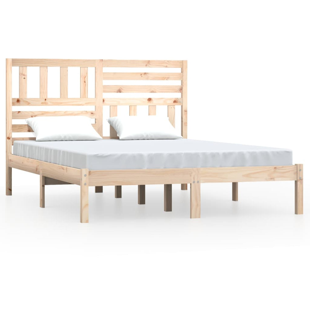 vidaXL Lit en bois massif pin 140x190 cm