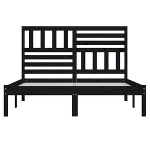 Massivholzbett Schwarz Kiefer 140x190 cm