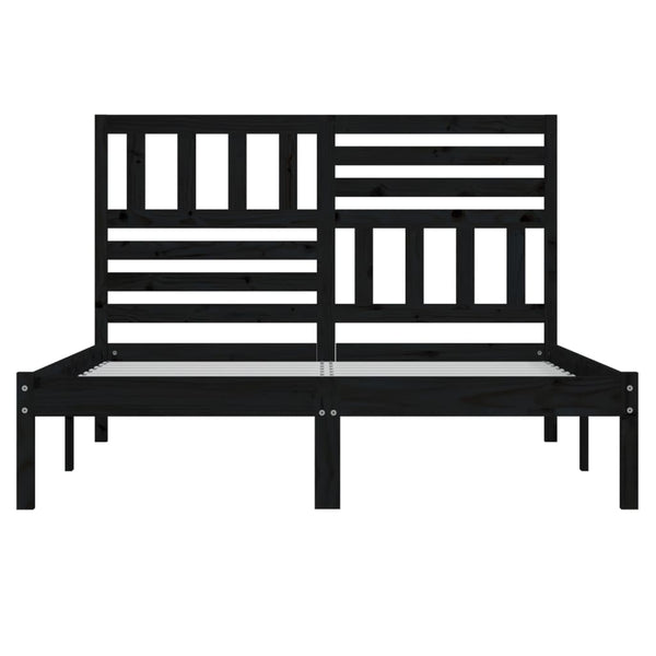 Massivholzbett Schwarz Kiefer 140x190 cm