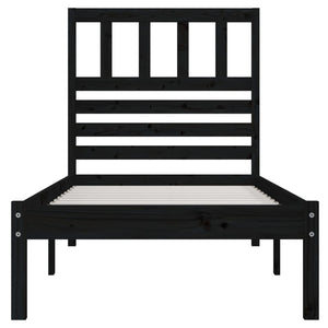 Massivholzbett Schwarz Kiefer 100x200 cm