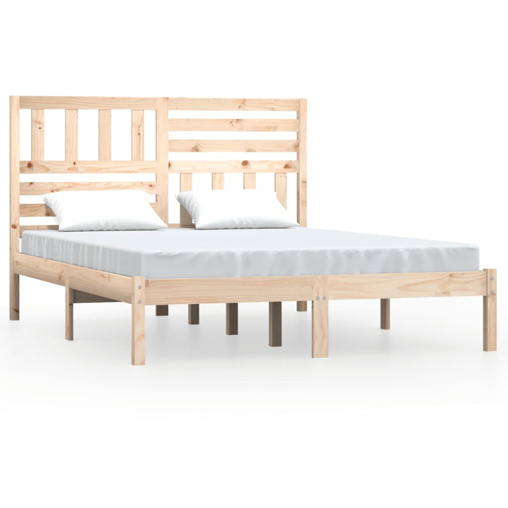 vidaXL Lit en bois massif 150x200 cm pin