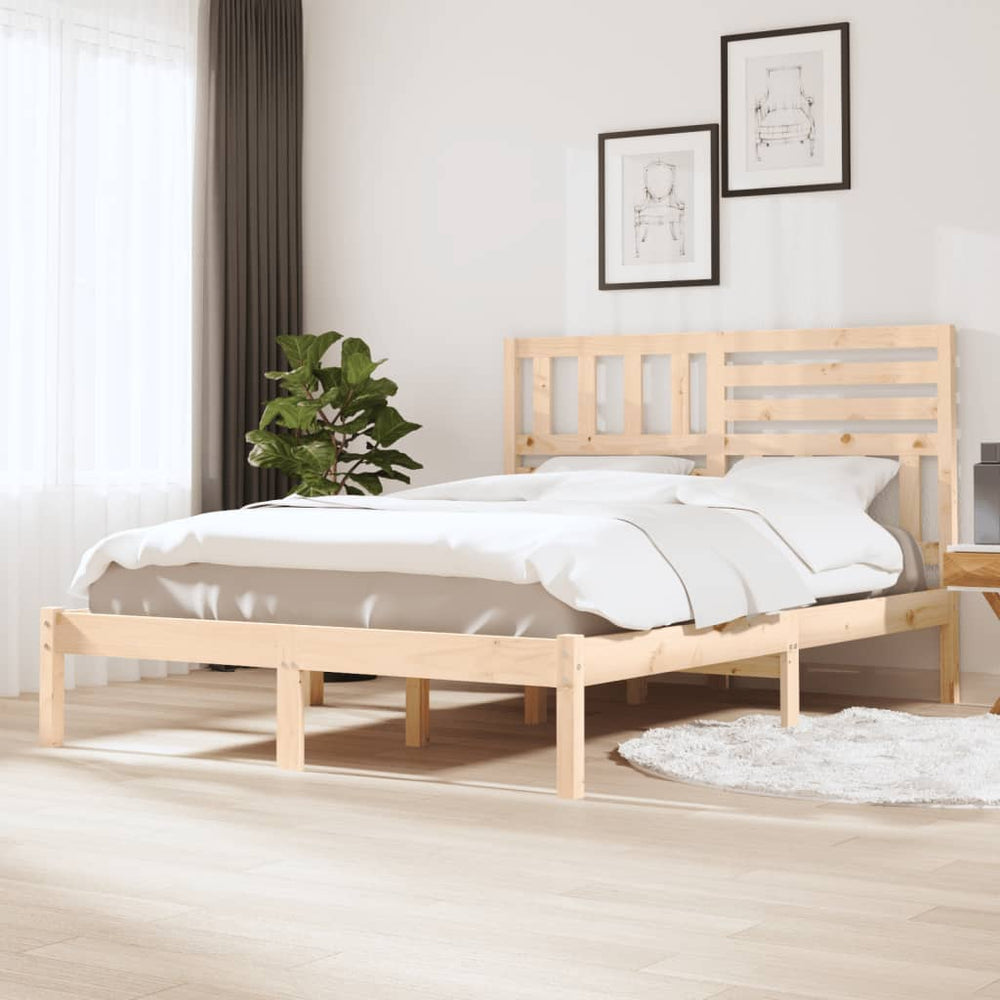 vidaXL Lit en bois massif 150x200 cm pin