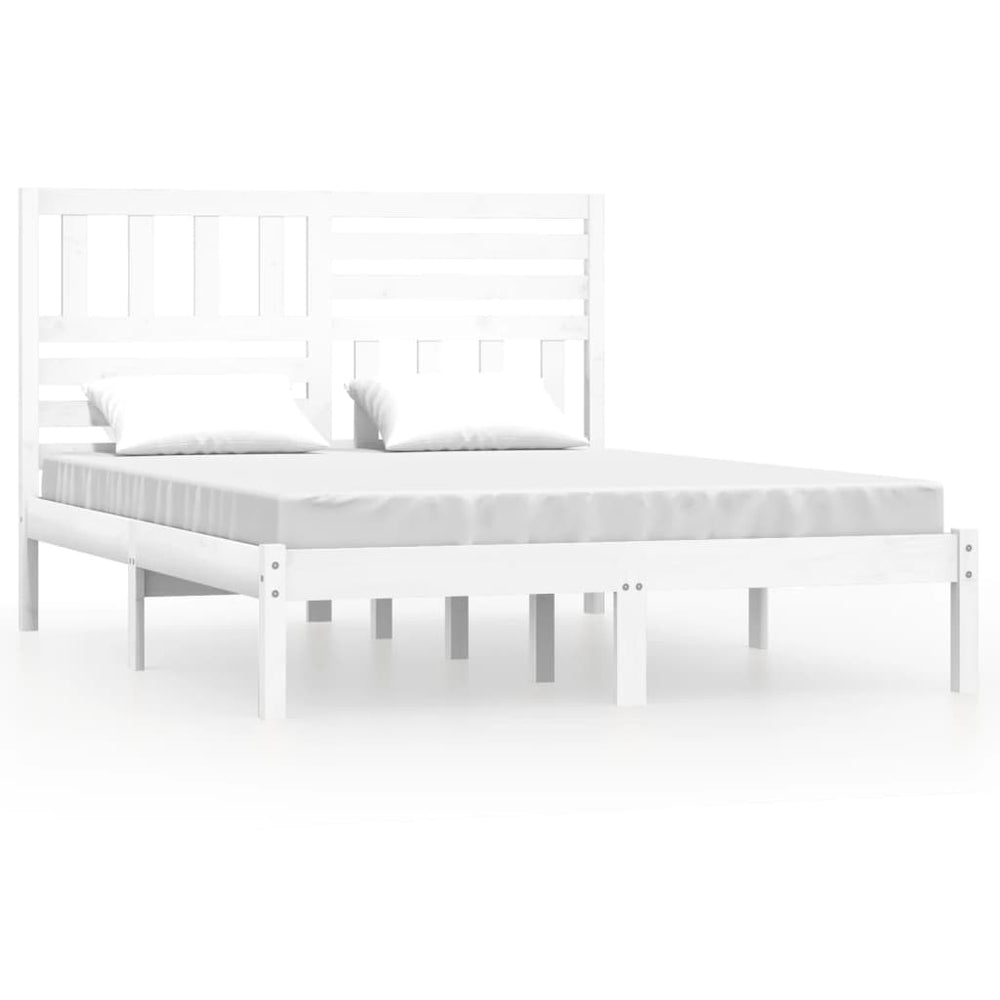 vidaXL Lit en bois massif blanc pin 160x200 cm