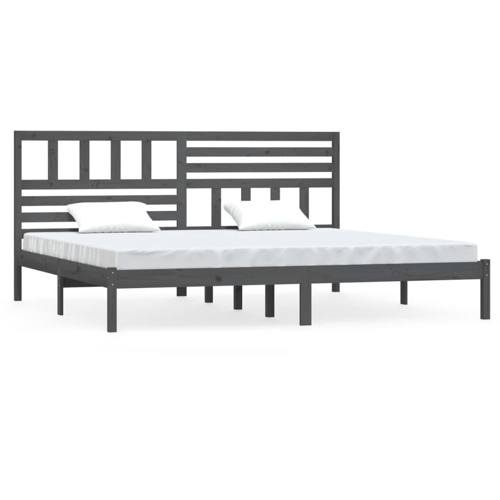 vidaXL Lit en bois massif gris pin 200x200 cm