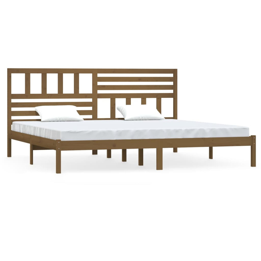 vidaXL Lit en bois massif marron miel pin 200x200 cm