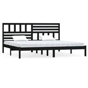 Massivholzbett Schwarz Kiefer 200x200 cm