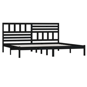 Massivholzbett Schwarz Kiefer 200x200 cm