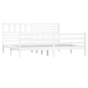 vidaXL Lit en bois massif blanc 200x200 cm