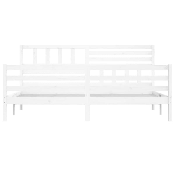 vidaXL Lit en bois massif blanc 200x200 cm