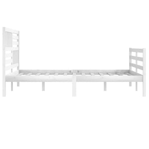 vidaXL Lit en bois massif blanc 200x200 cm