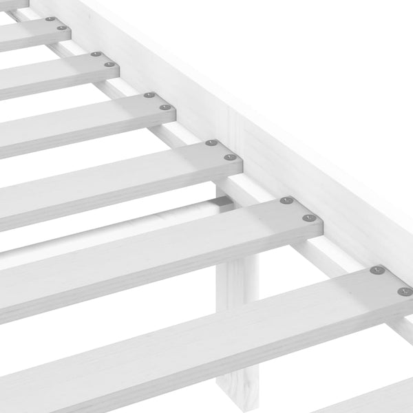 vidaXL Lit en bois massif blanc 200x200 cm