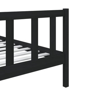 vidaXL Lit en bois massif noir 75x190 cm