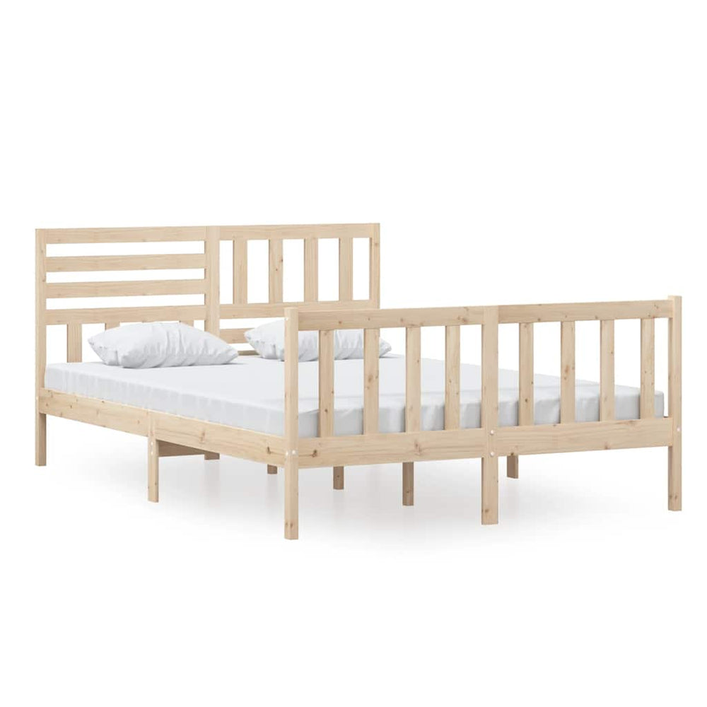 vidaXL Lit en bois massif 140x200 cm