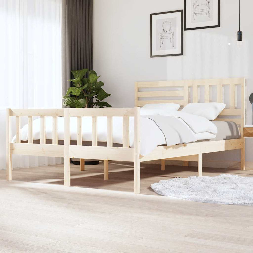 vidaXL Lit en bois massif 140x200 cm