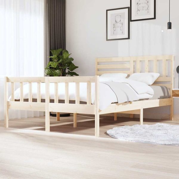 vidaXL Lit en bois massif 140x200 cm