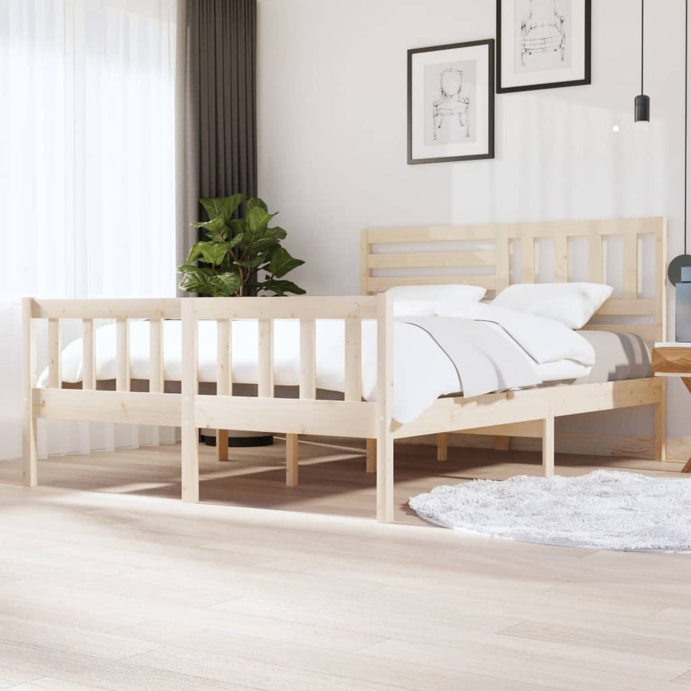 vidaXL Lit en bois massif 160x200 cm
