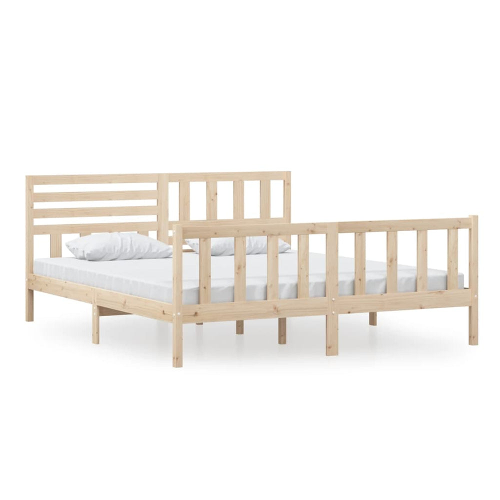 vidaXL Lit en bois massif 180 x 200 cm