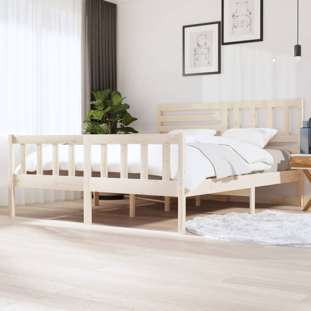 vidaXL Lit en bois massif 180 x 200 cm