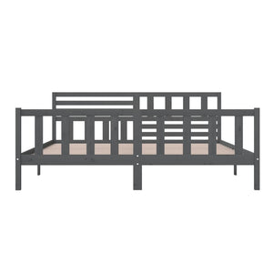 vidaXL Lit en bois massif gris 200x200 cm