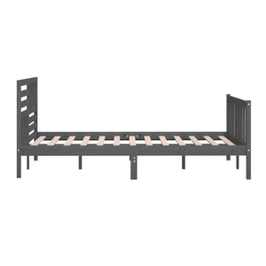 vidaXL Lit en bois massif gris 200x200 cm