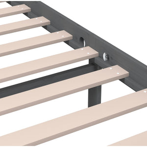 vidaXL Lit en bois massif gris 200x200 cm