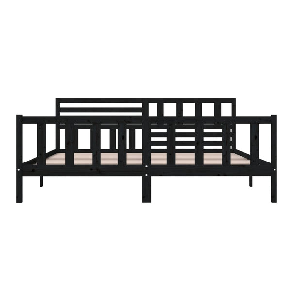 Massivholzbett Schwarz 200x200 cm