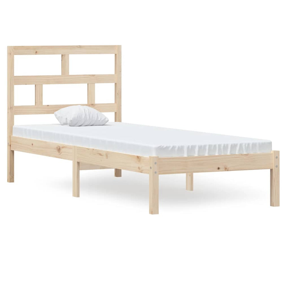 vidaXL Lit en bois massif 75x190 cm