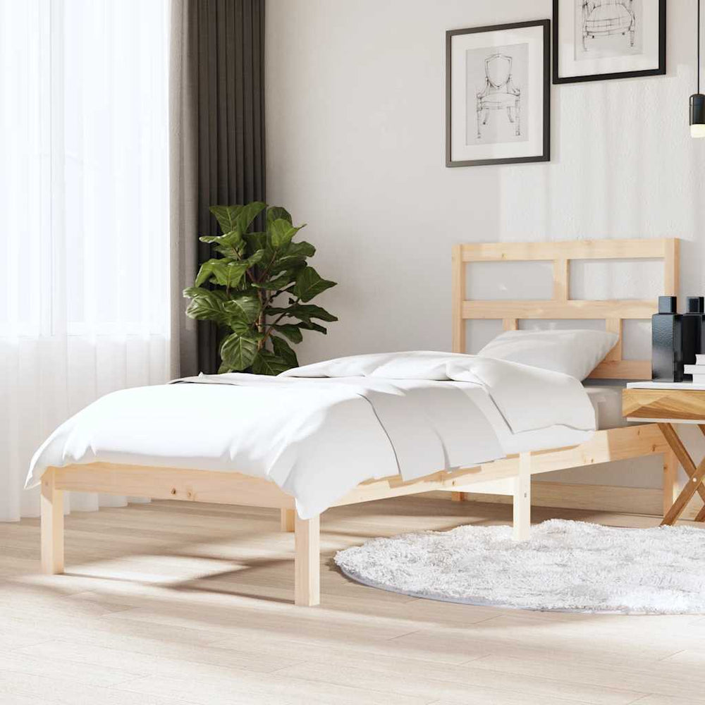 vidaXL Lit en bois massif 75x190 cm
