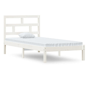 vidaXL Lit en bois massif blanc 90x190 cm