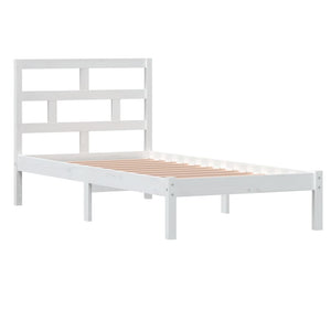 vidaXL Lit en bois massif blanc 90x190 cm
