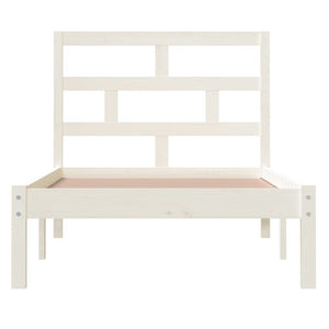 vidaXL Lit en bois massif blanc 90x190 cm