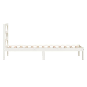 vidaXL Lit en bois massif blanc 90x190 cm