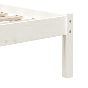 vidaXL Lit en bois massif blanc 90x190 cm