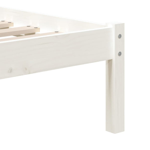 vidaXL Lit en bois massif blanc 90x190 cm