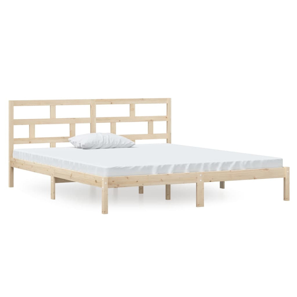 vidaXL Lit en bois massif 135x190 cm