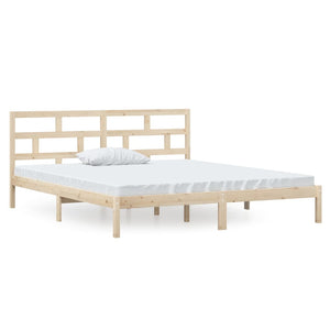 vidaXL Lit en bois massif 135x190 cm