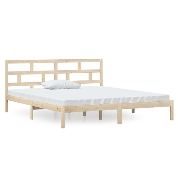 vidaXL Lit en bois massif 135x190 cm