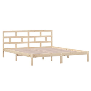 vidaXL Lit en bois massif 135x190 cm