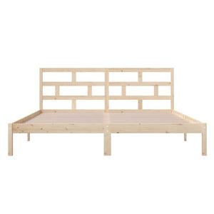 vidaXL Lit en bois massif 135x190 cm