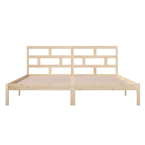 vidaXL Lit en bois massif 135x190 cm