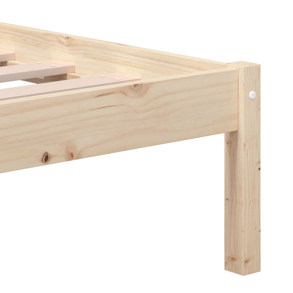 vidaXL Lit en bois massif 135x190 cm