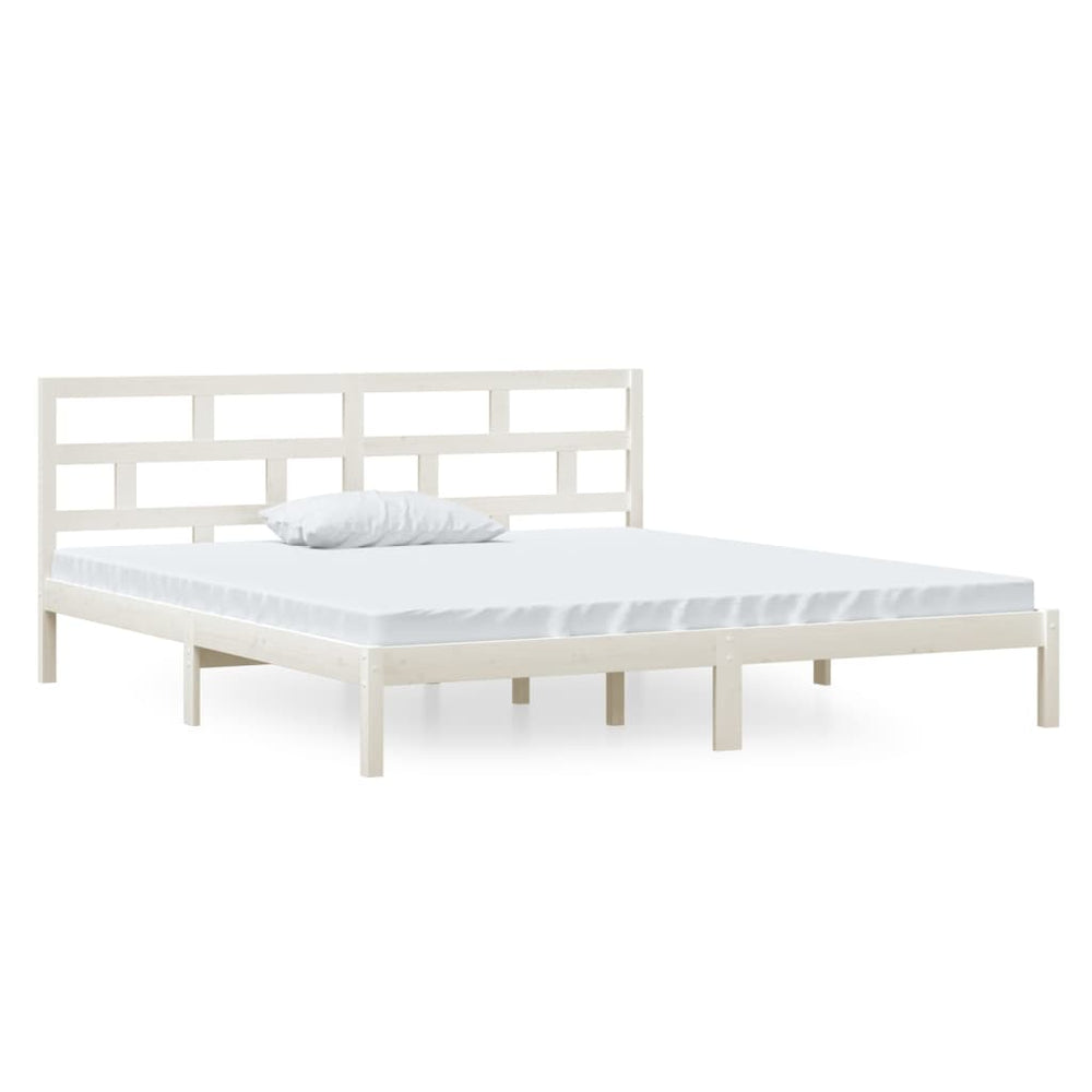 vidaXL Lit en bois massif blanc pin 140x190 cm