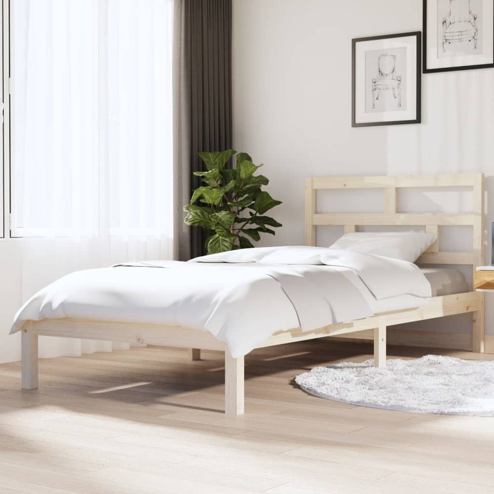 vidaXL Lit en bois massif pin 90x200 cm